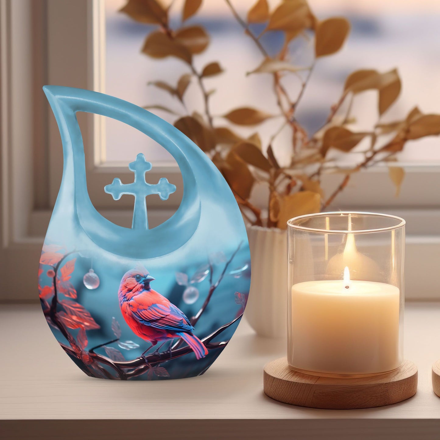 Cardinal Bird Urn