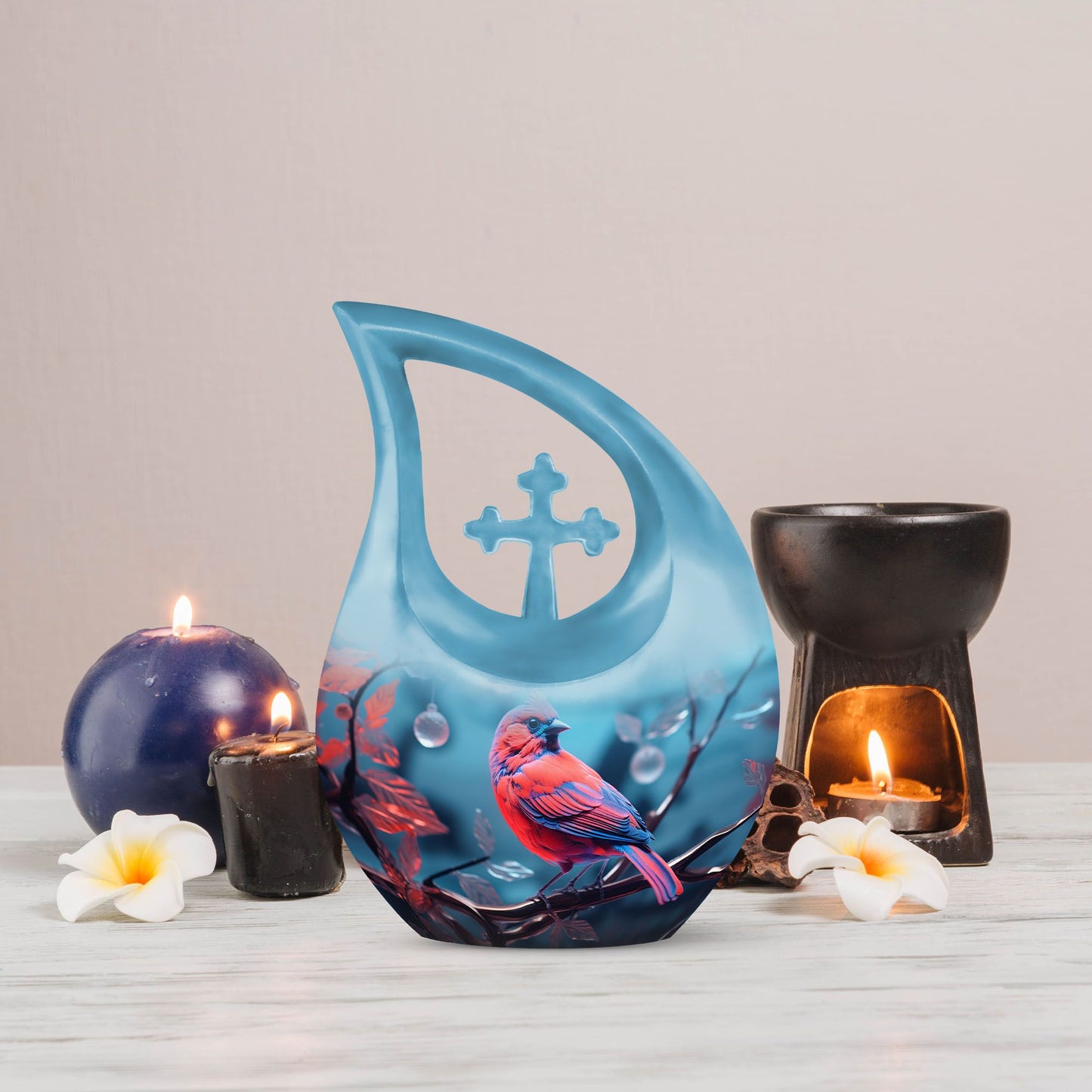 Cardinal Bird Urn
