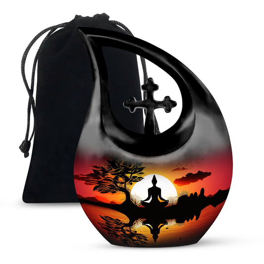 Yoga In Sunset Urn