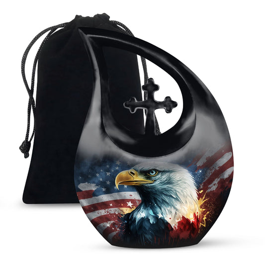 Eagle theme aluminium urn