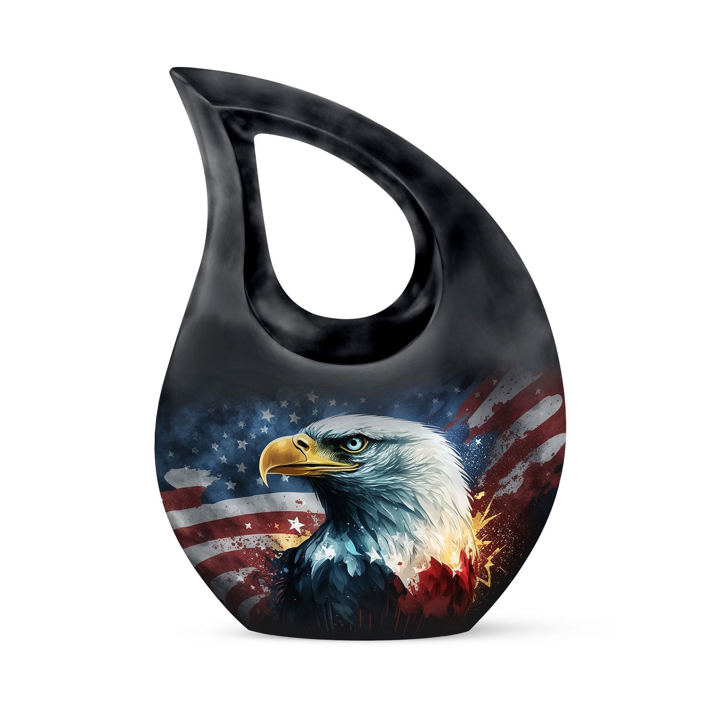 Eagle theme aluminium urn