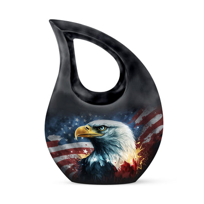 Eagle theme aluminium urn