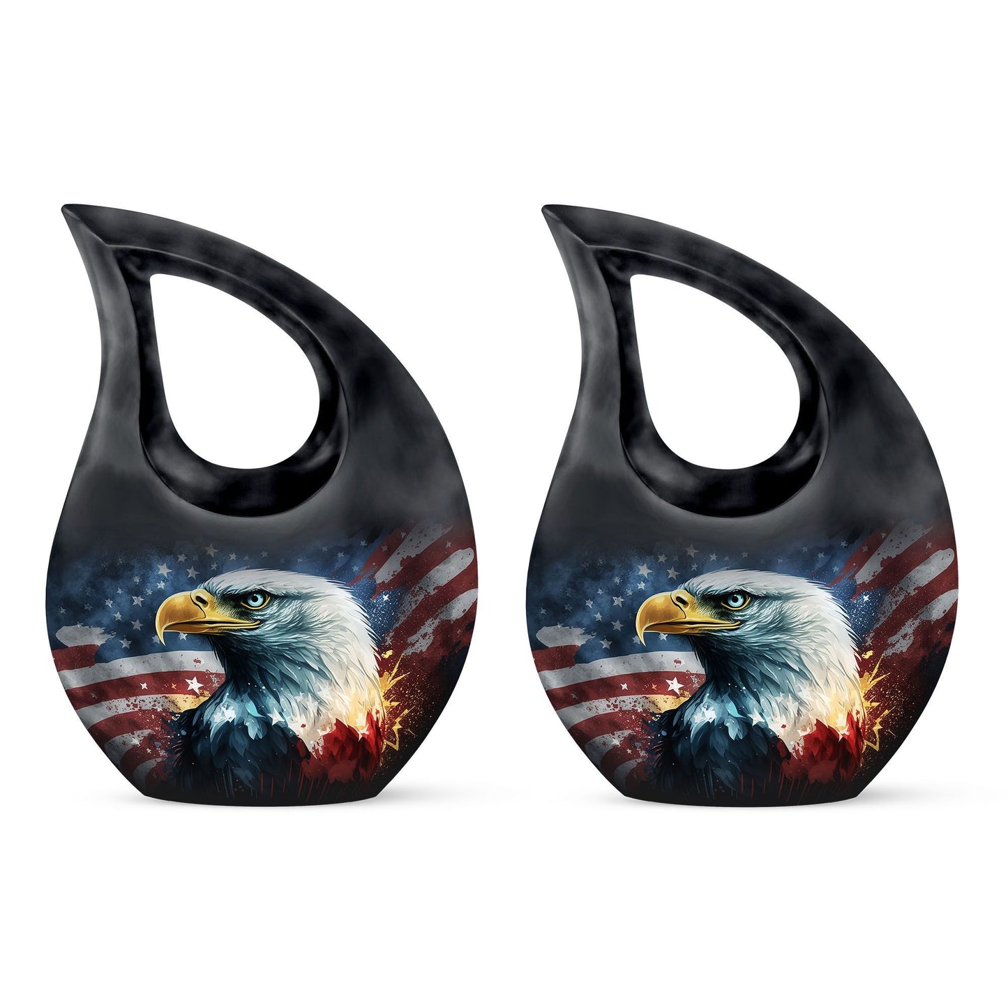 Eagle theme aluminium urn