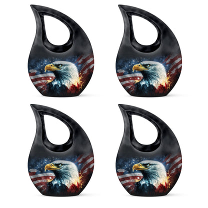 Eagle theme aluminium urn