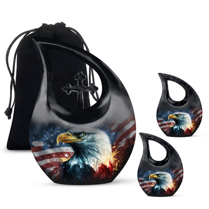 Eagle theme aluminium urn