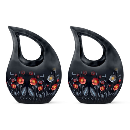 Soothing Red Flowers Memorial Urn
