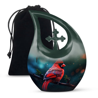 Cardinal Bird themed urn for memorial ashes