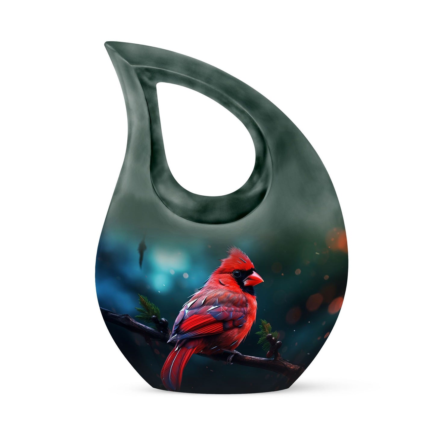 Cardinal Bird themed urn for memorial ashes