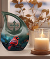 Cardinal Bird themed urn for memorial ashes