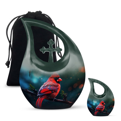 Cardinal Bird themed urn for memorial ashes