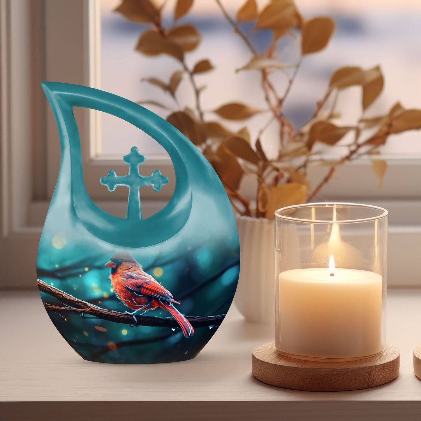 Cardinal Bird Urn
