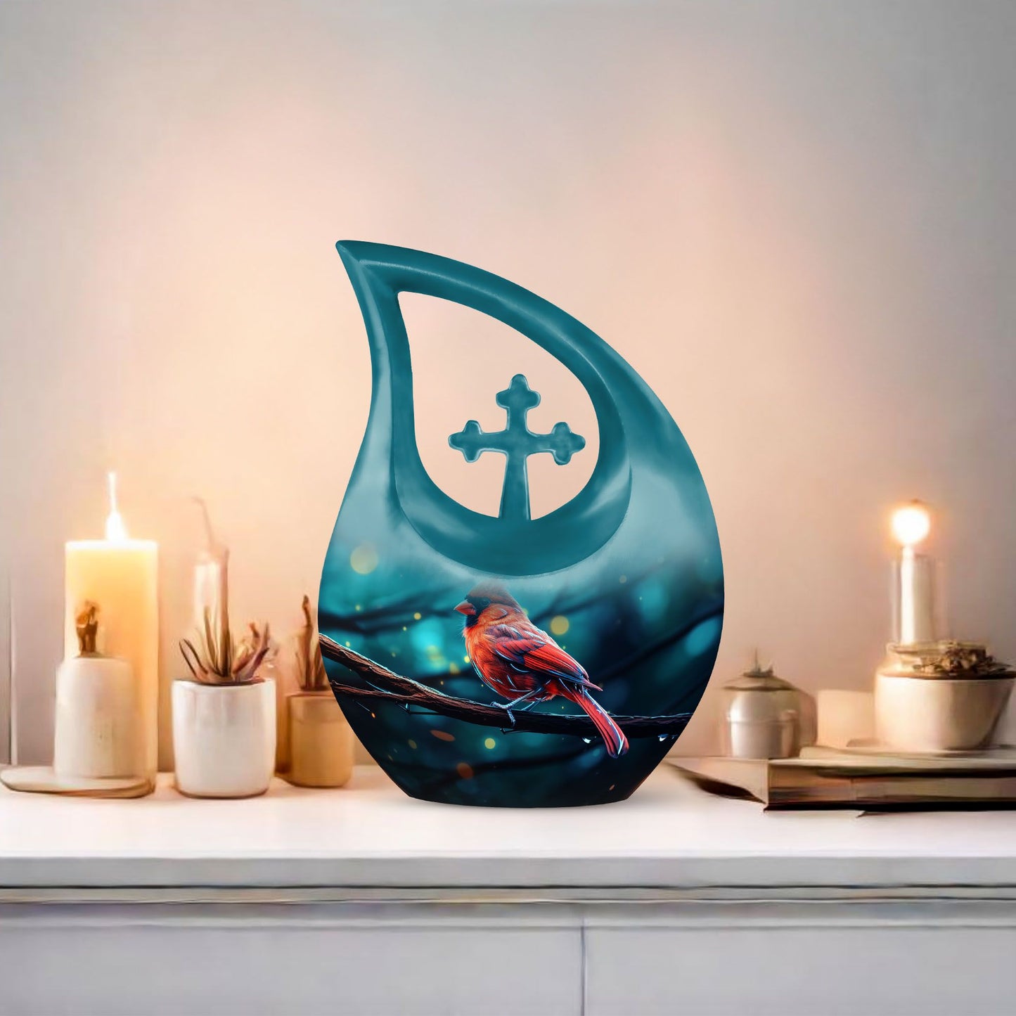Cardinal Bird Urn
