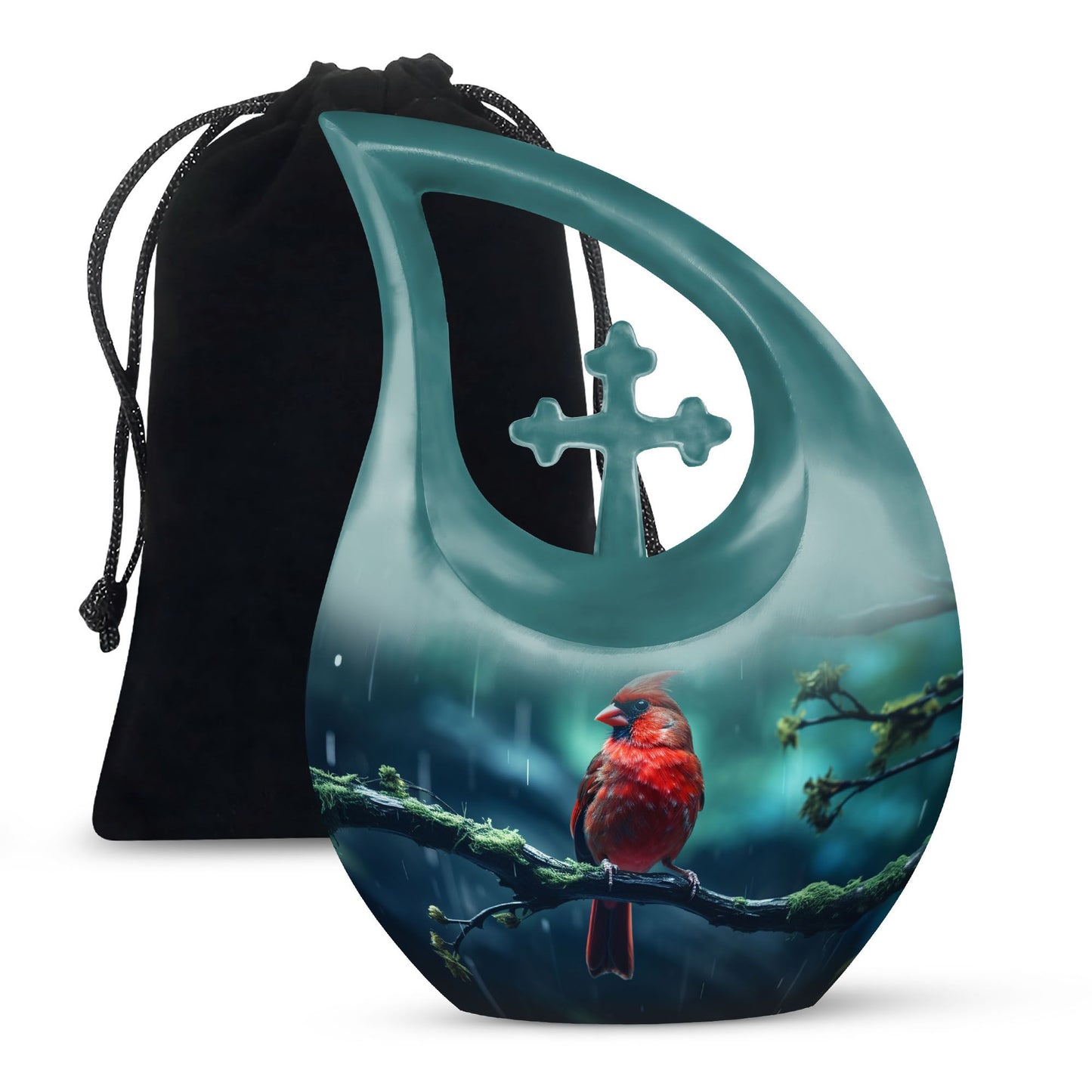 Aluminium Cardinal Bird Urn