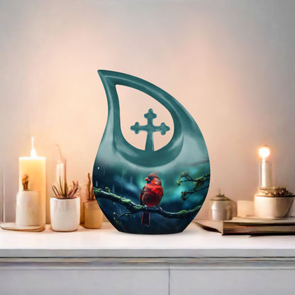 Aluminium Cardinal Bird Urn
