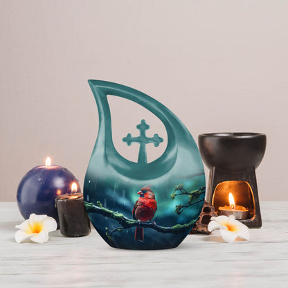 Aluminium Cardinal Bird Urn