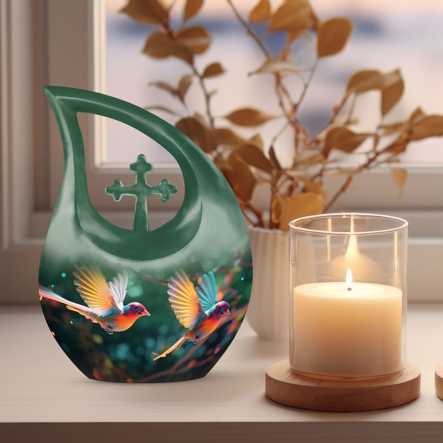 Cardinal Bird Urn
