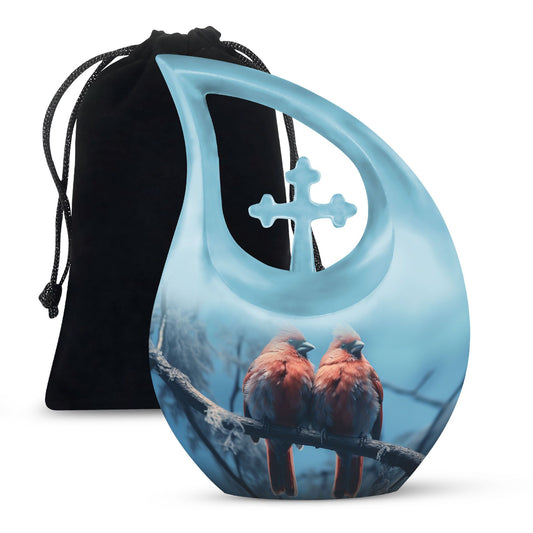 Large 10-inch Cardinal Bird Urn