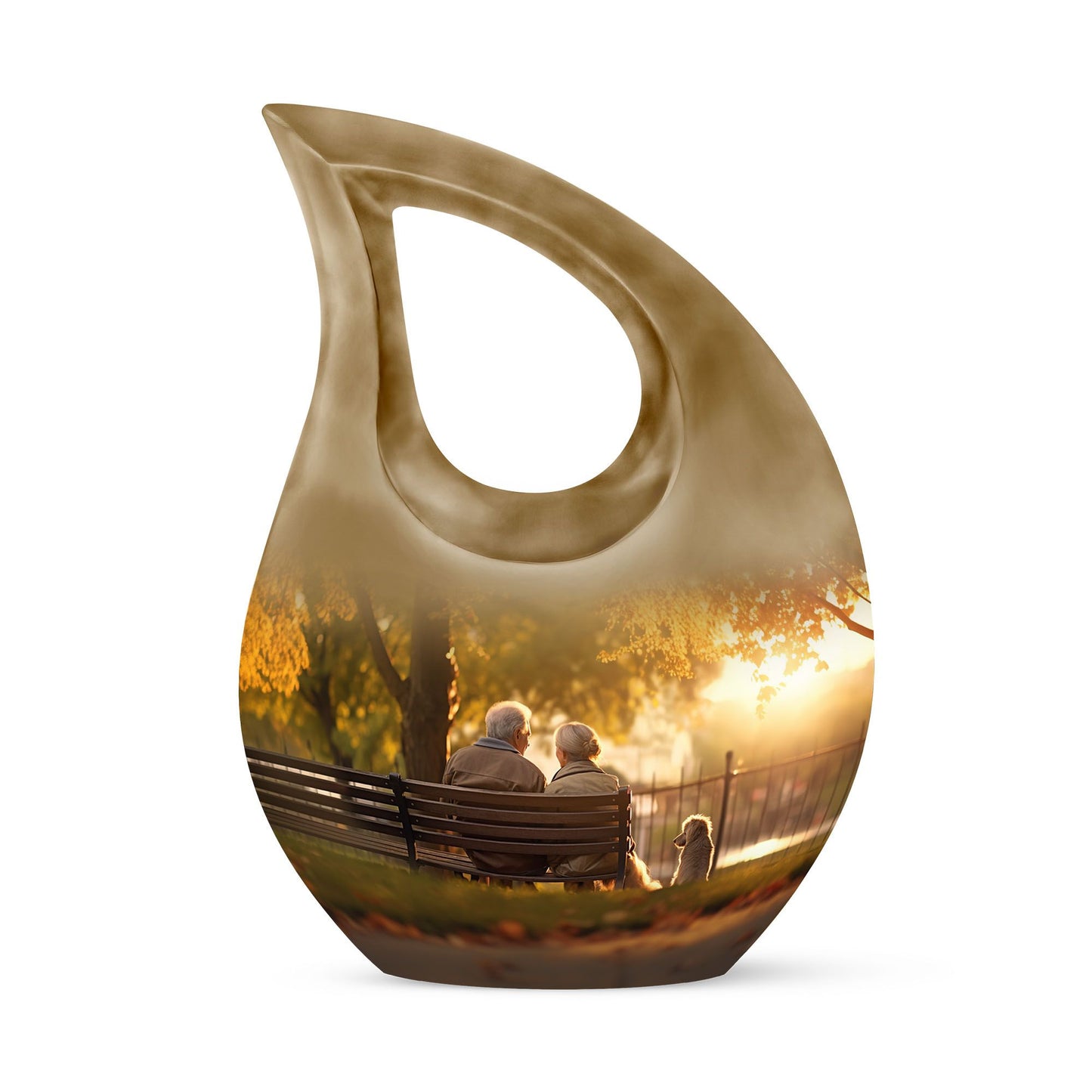 Aluminium old couple urn
