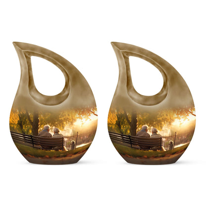 Aluminium old couple urn