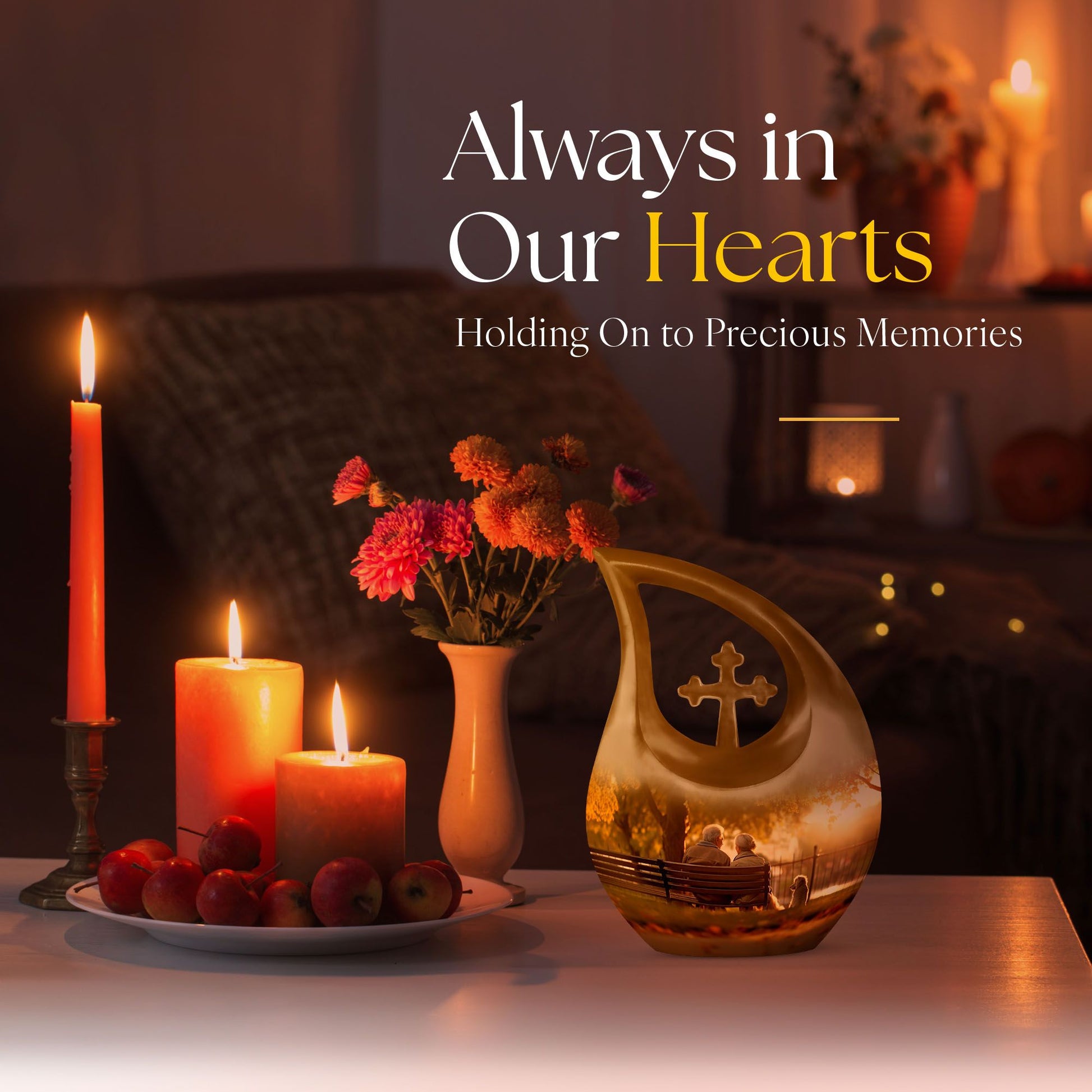 Aluminium old couple urn