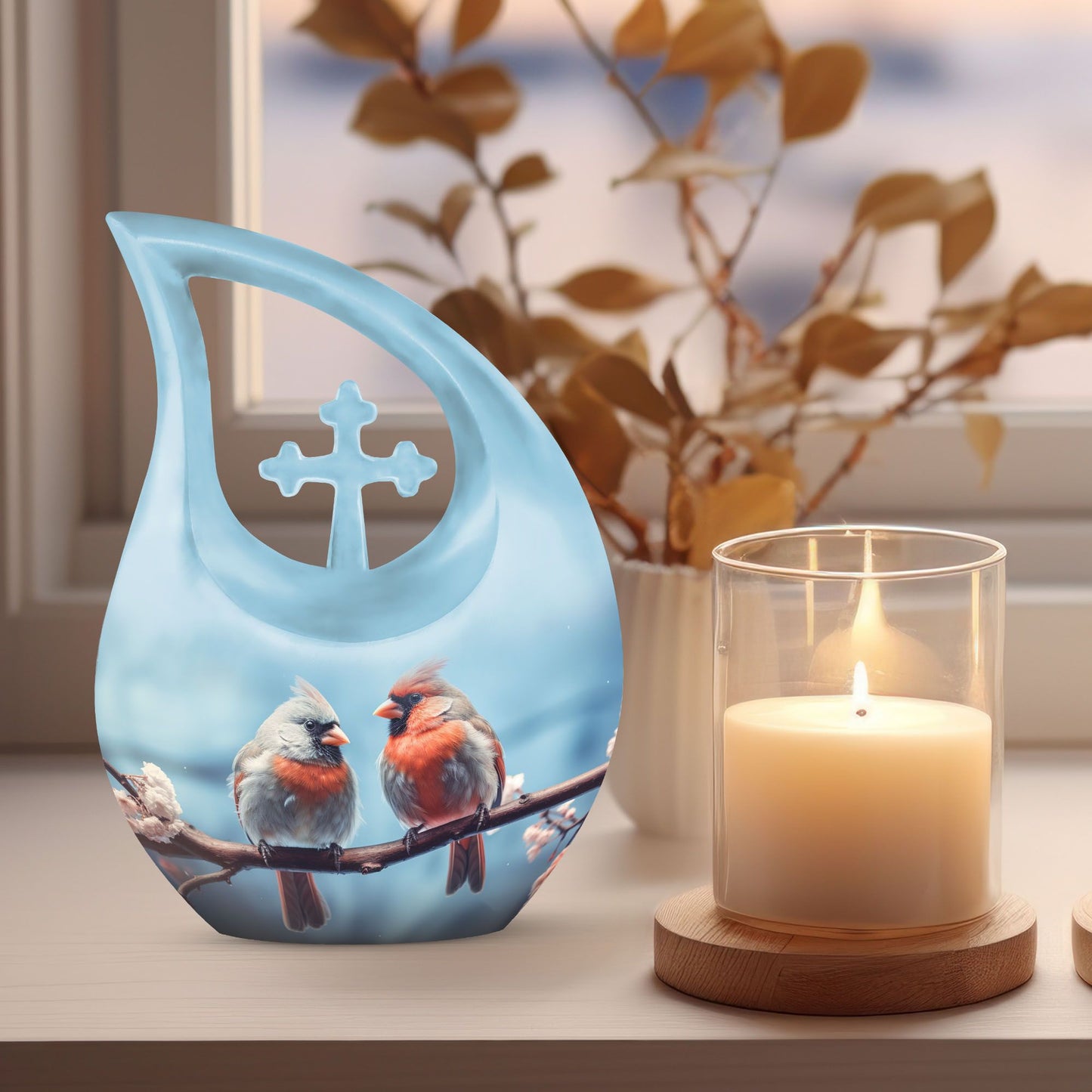 Cardinal bird Urn for Ashes