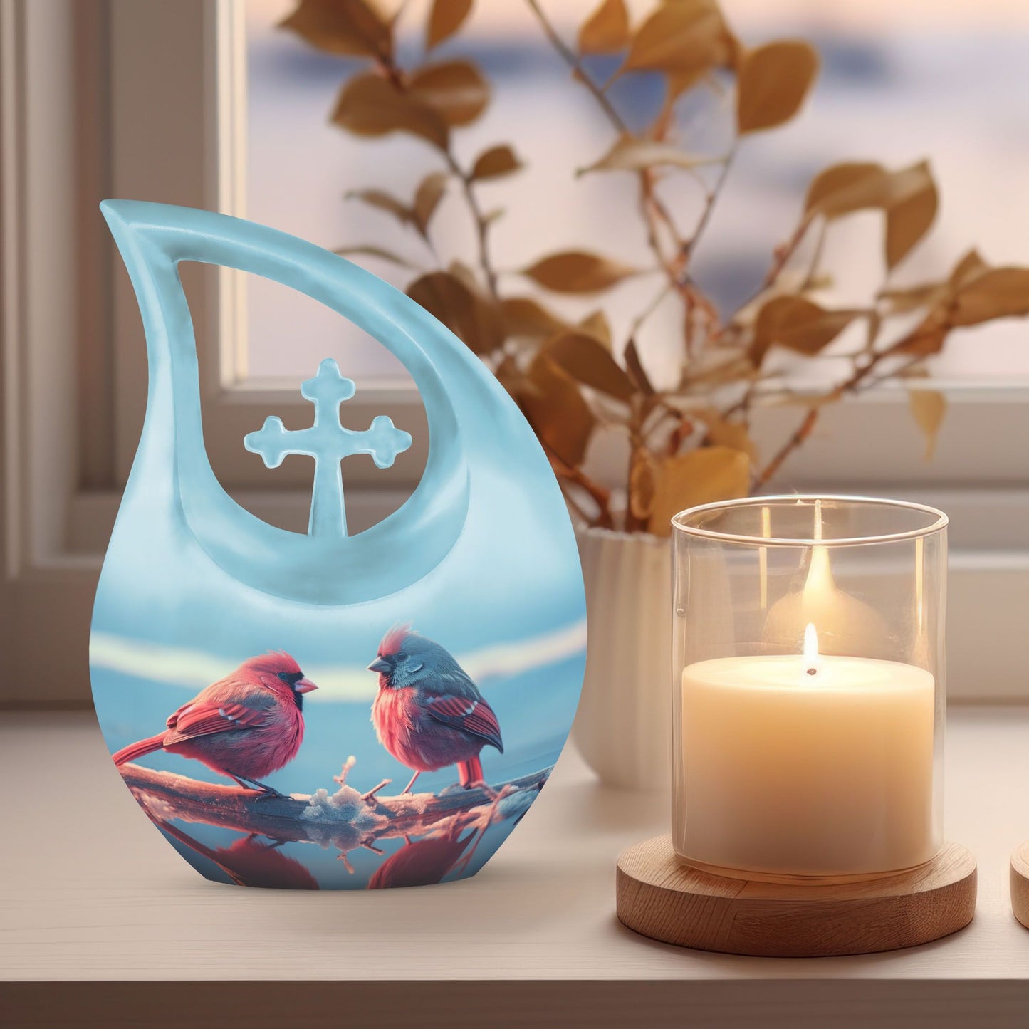 Cardinal Bird Urn