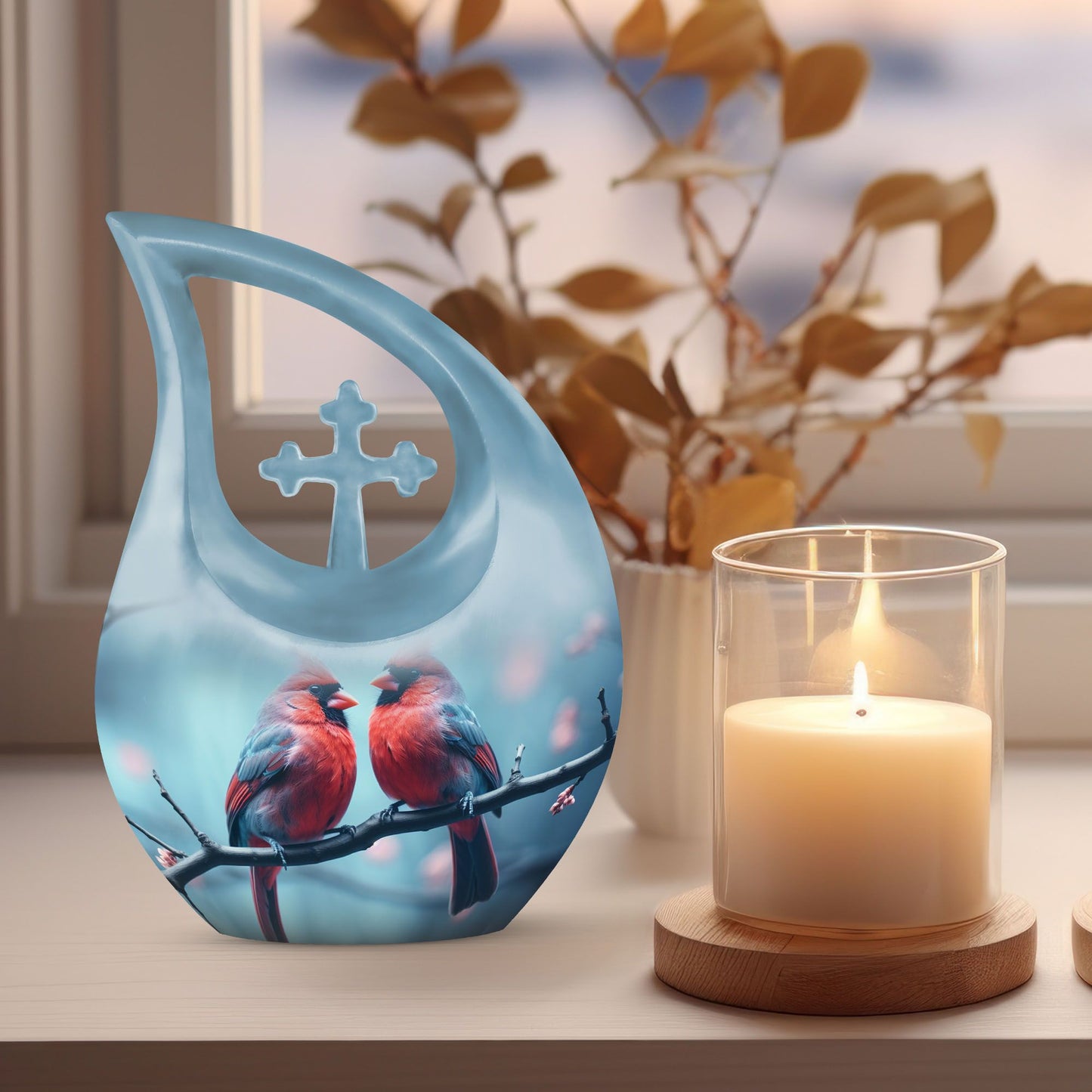 Cardinal Bird Urn