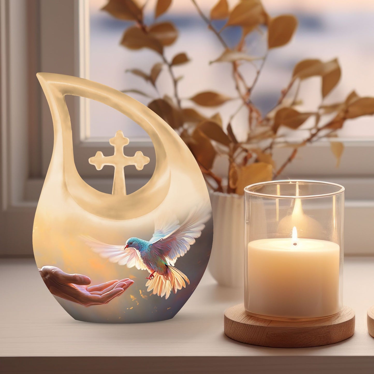 Pigeon Hands Man themed urn