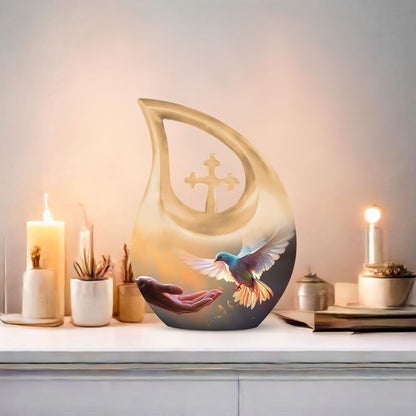 Pigeon Hands Man themed urn