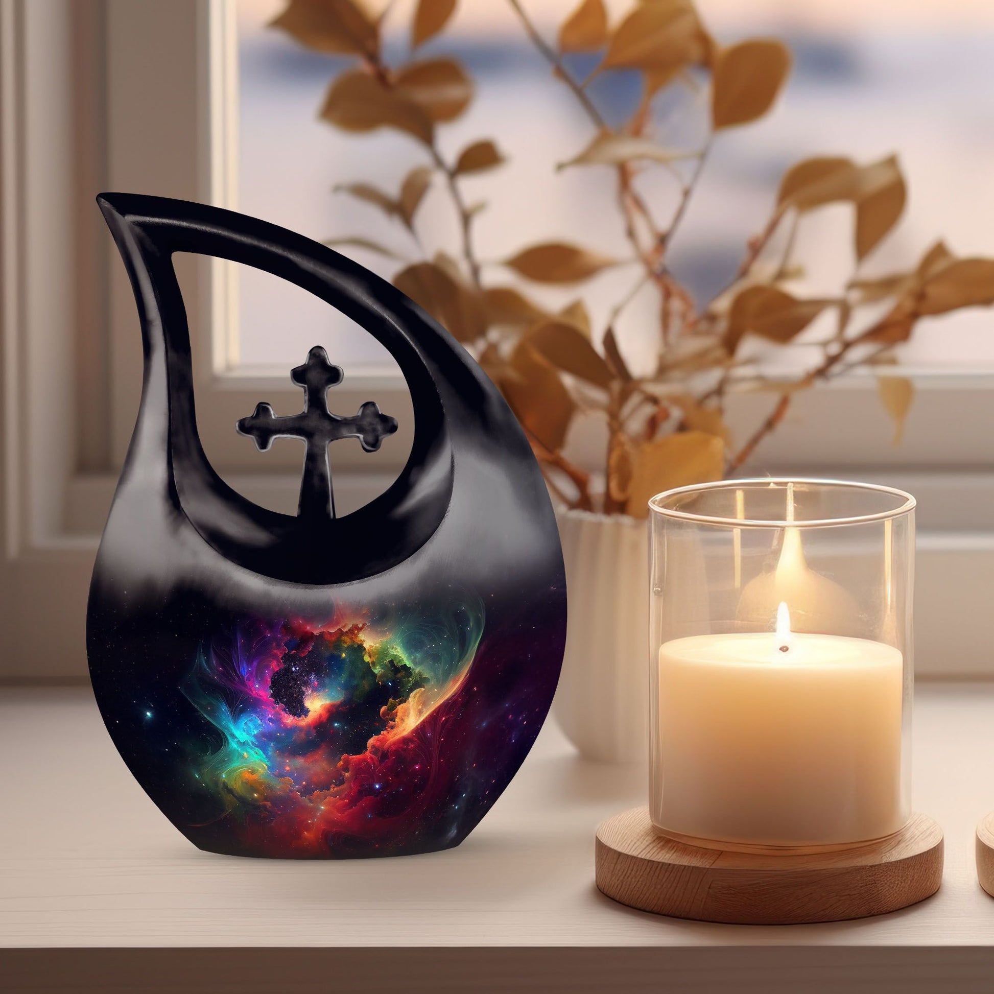 colorful Nebula Large Memorial Urn