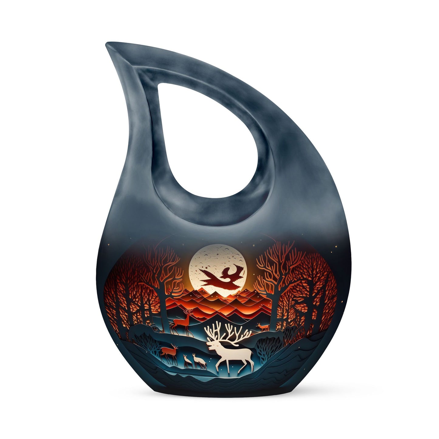 Paper Cut Deer Urn