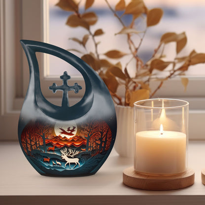 Paper Cut Deer Urn