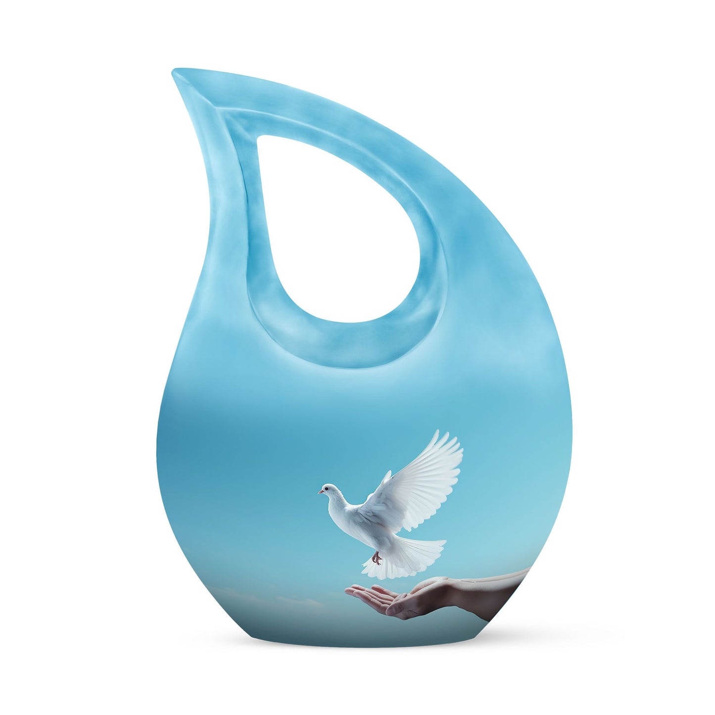 Large 10-inch White Dove Bird Urn