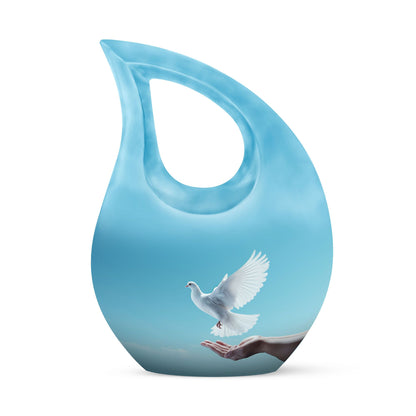 Large 10-inch White Dove Bird Urn