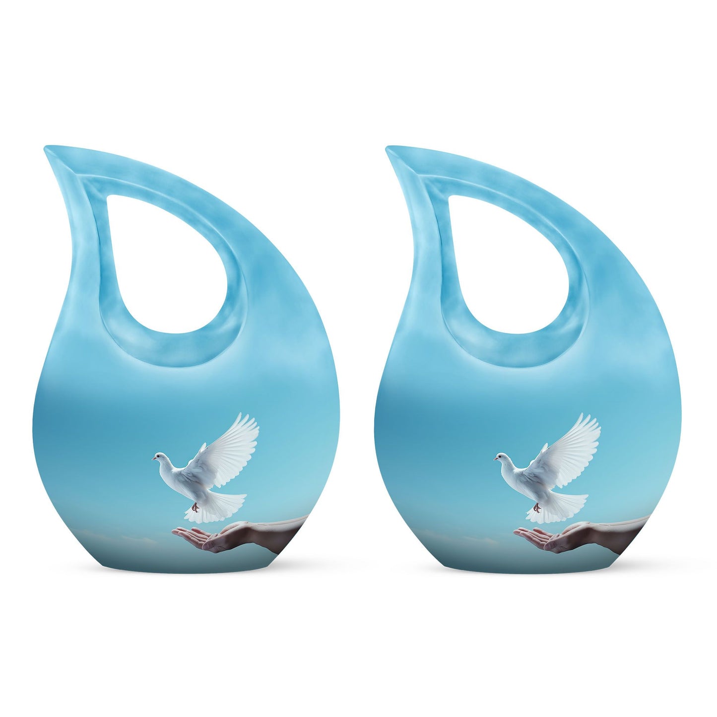 Large 10-inch White Dove Bird Urn