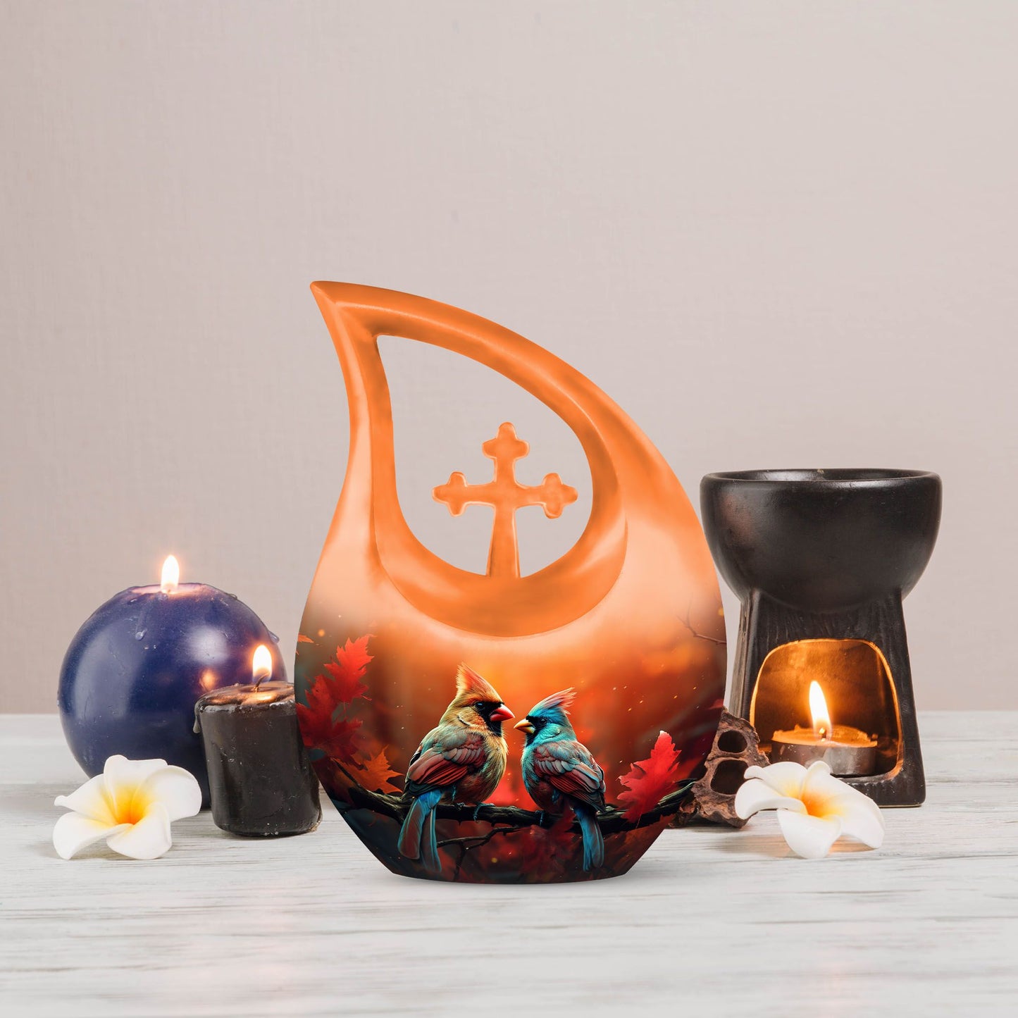 Cardinal Bird Urn 