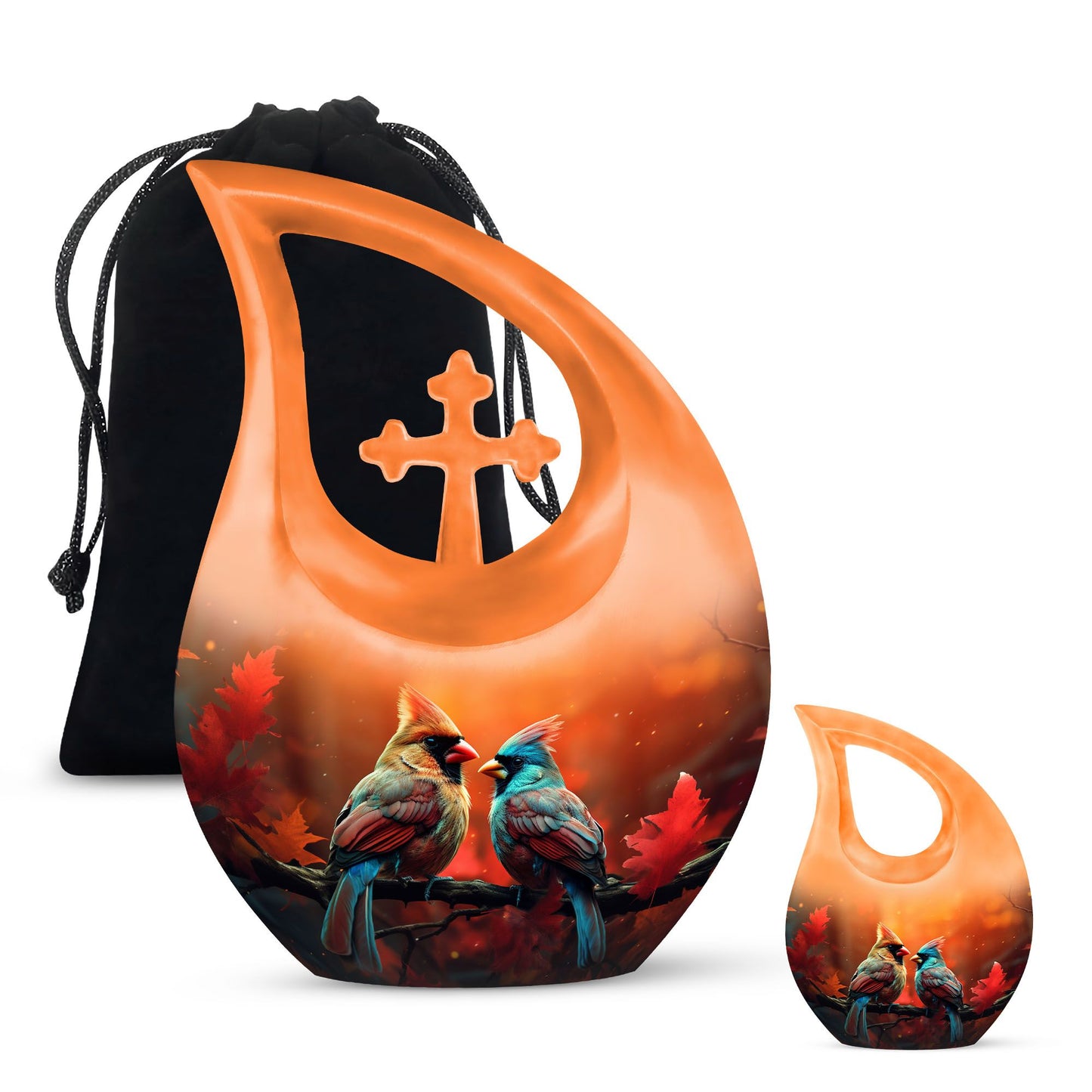 Cardinal Bird Urn 