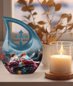 Cardinal Birds Red Leaf Cremation Urn