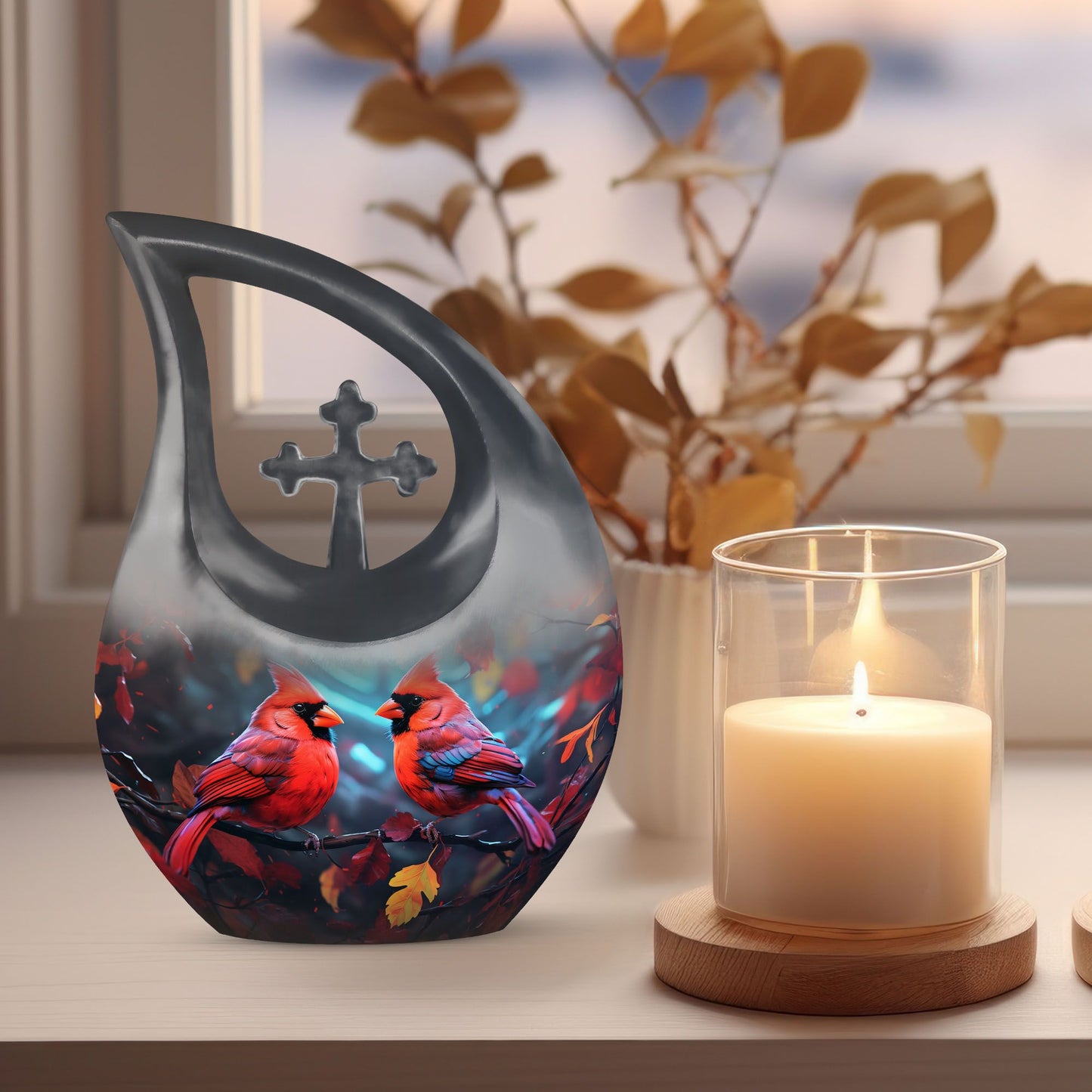 Red Cardinal_Birds Outdoor Urn