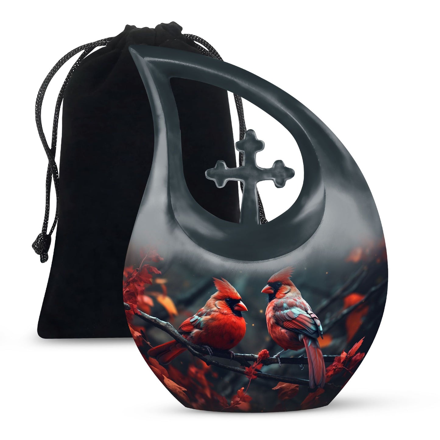 Cardinal Bird Urn,