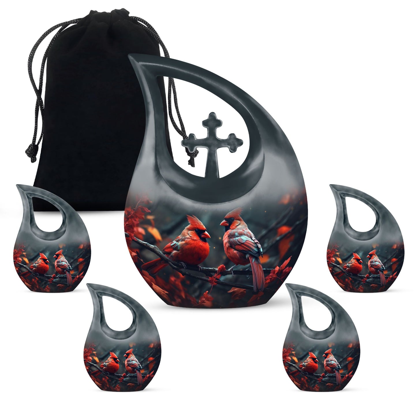 Cardinal Bird Urn,