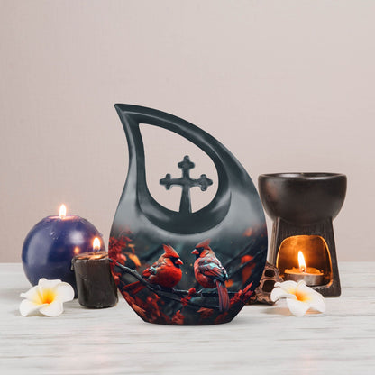 Cardinal Bird Urn,