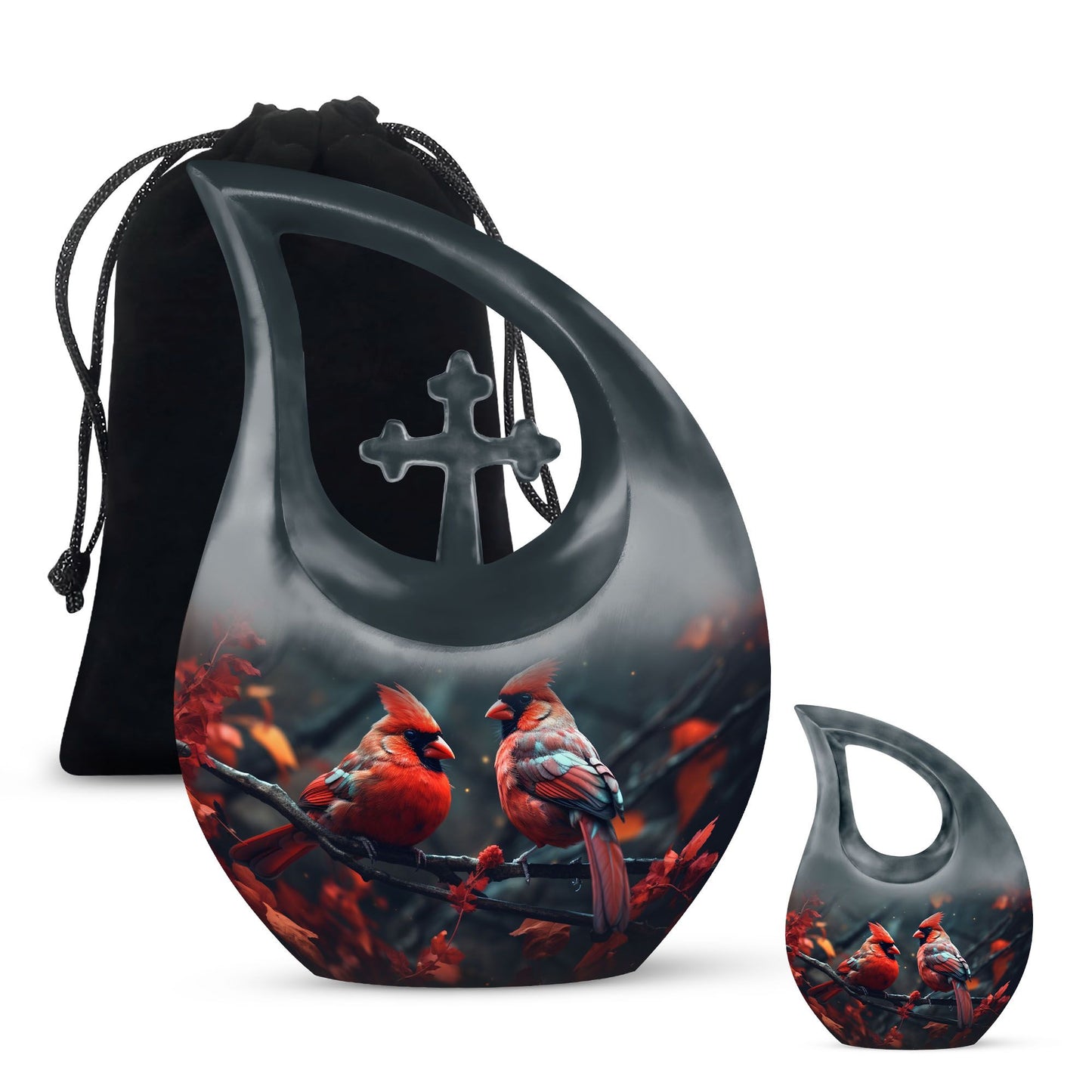 Cardinal Bird Urn,