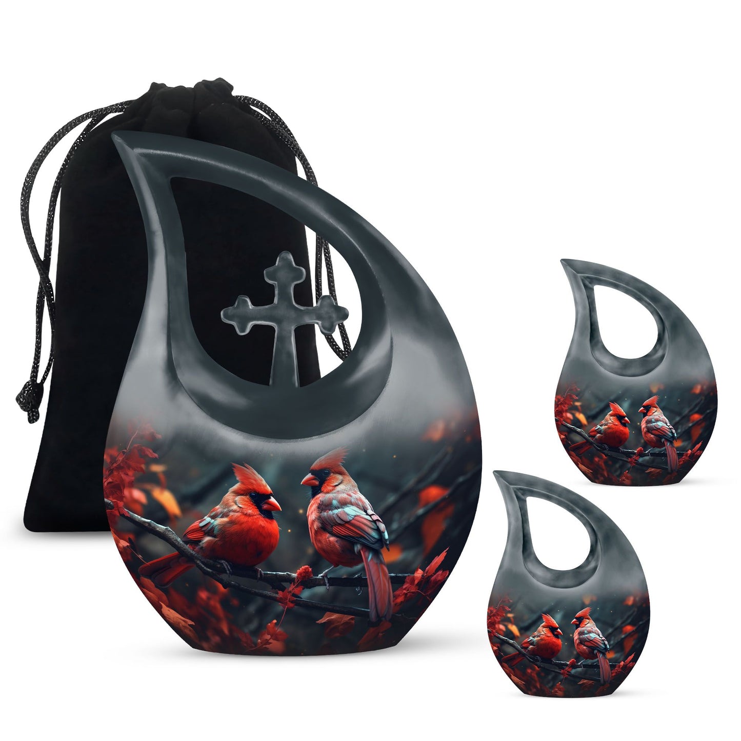 Cardinal Bird Urn,