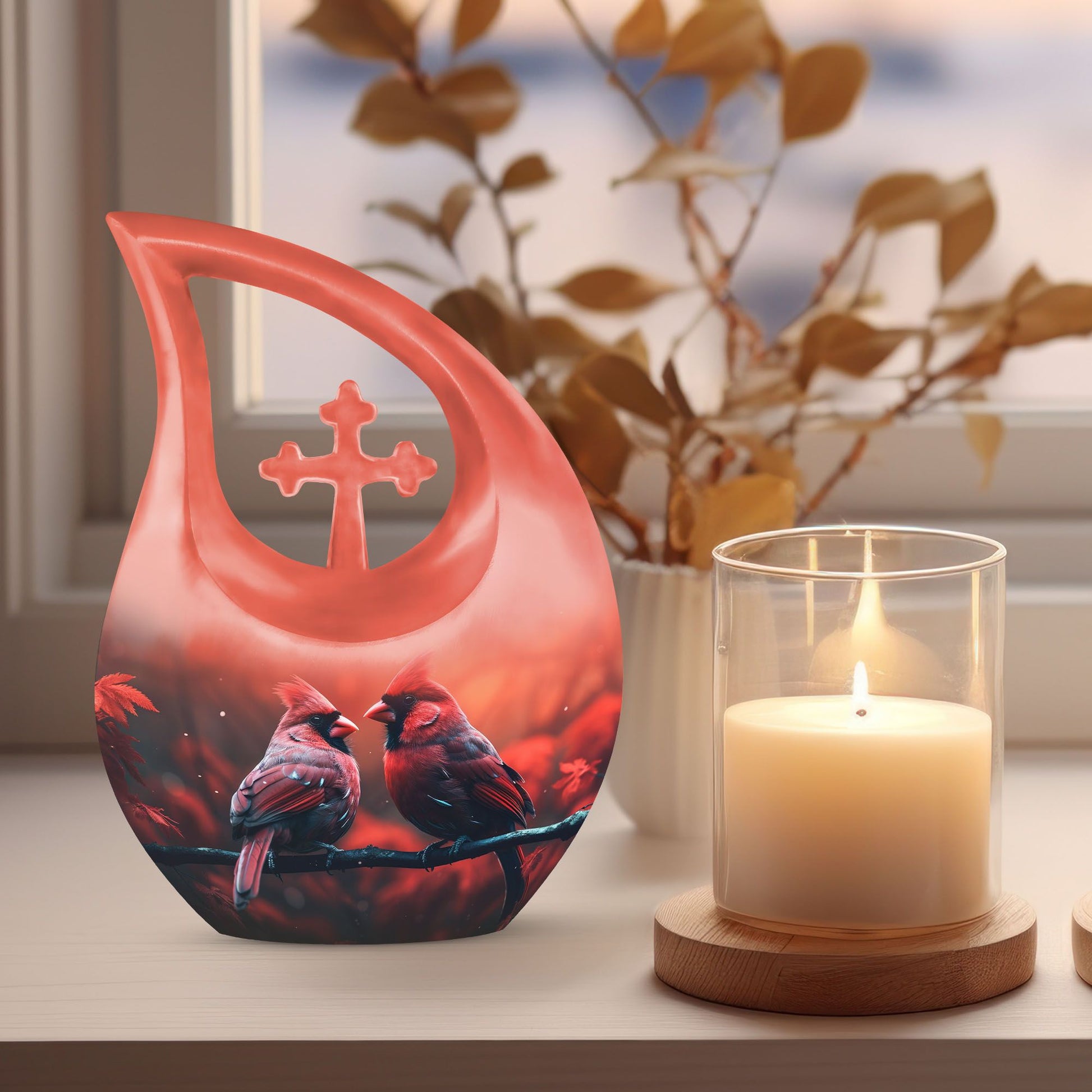 Cardinal Bird Themed Cremation Urn