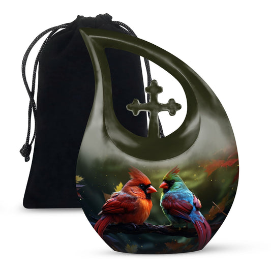 Cardinal Bird-themed Cremation Memorial Urn