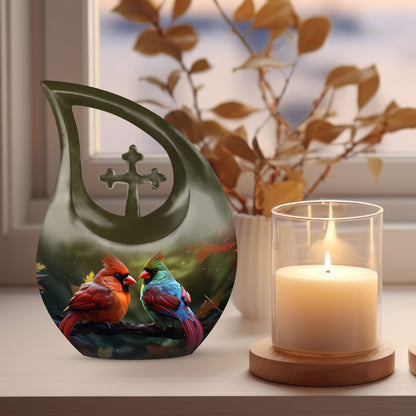 Cardinal Bird-themed Cremation Memorial Urn