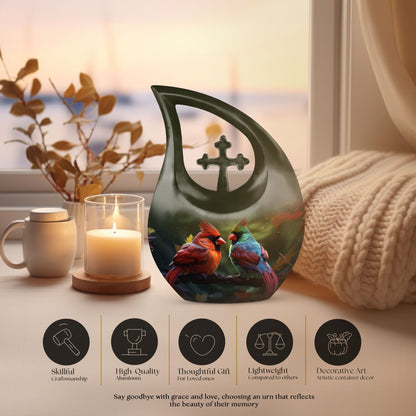 Cardinal Bird-themed Cremation Memorial Urn