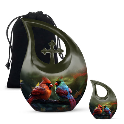 Cardinal Bird-themed Cremation Memorial Urn