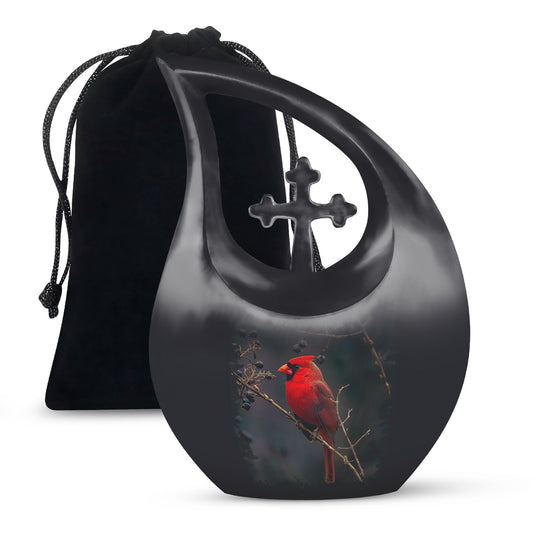 Cardinal Bird Design Large Cremation Urn